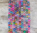 Matte Mermaid Glass Beads aka Mystic Aura Quartz, Round 6mm 8mm